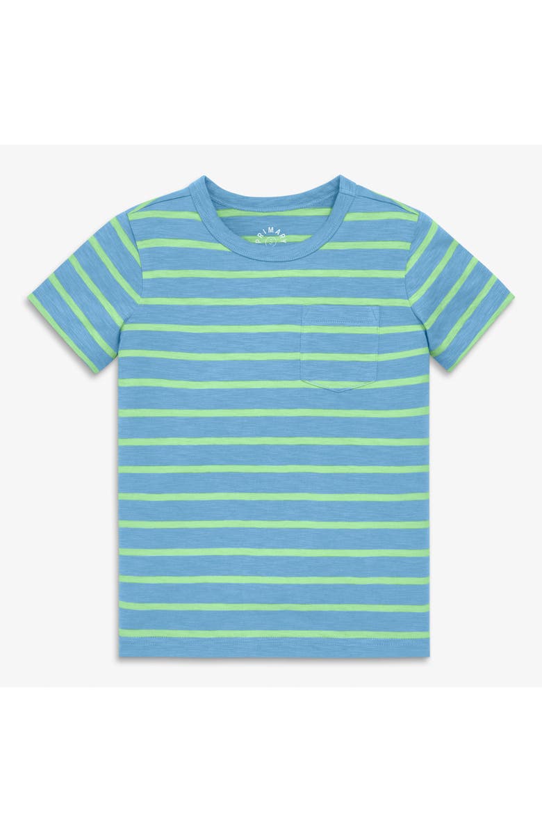 Primary Kids Pocket Tee, Main, color, Cornflower Pear Stripe