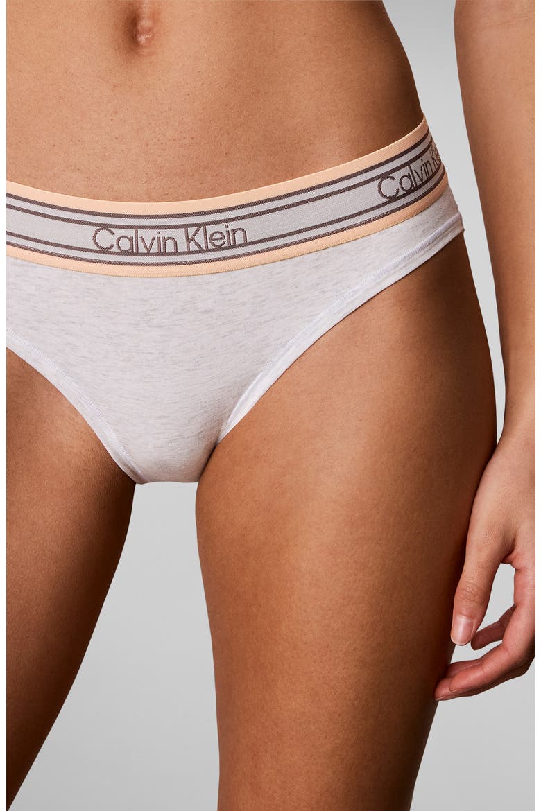 Icon Cotton Blend Bikini, Alternate, color, SNOW HEATHER