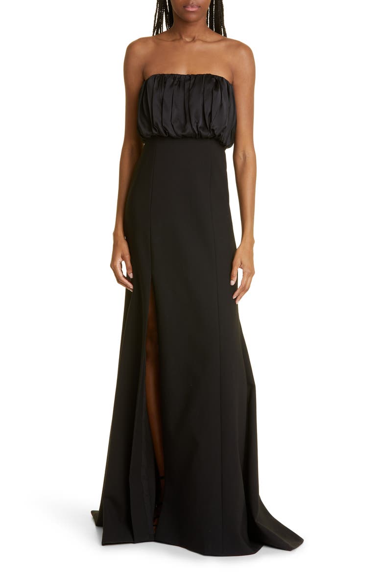 Laurence Strapless Gown, Main, color, BLACK