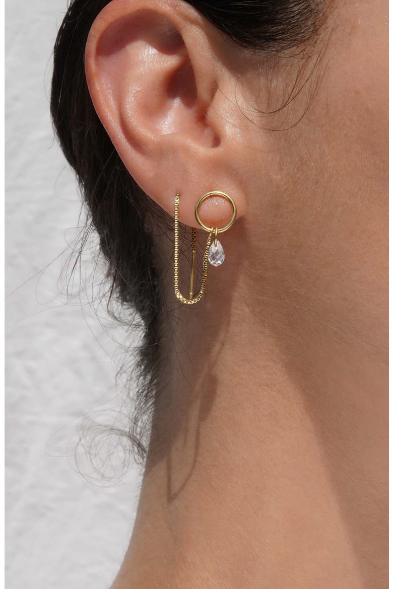Chaida Threader Earrings, Alternate, color, GOLD