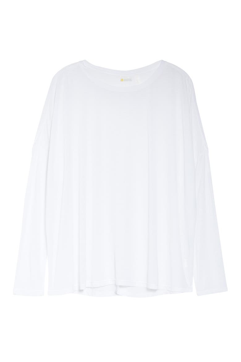 Breezy Tie Back Long Sleeve T-Shirt, Alternate, color, WHITE