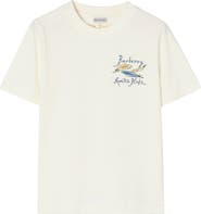 Burberry Feather Print Cotton T-shirt