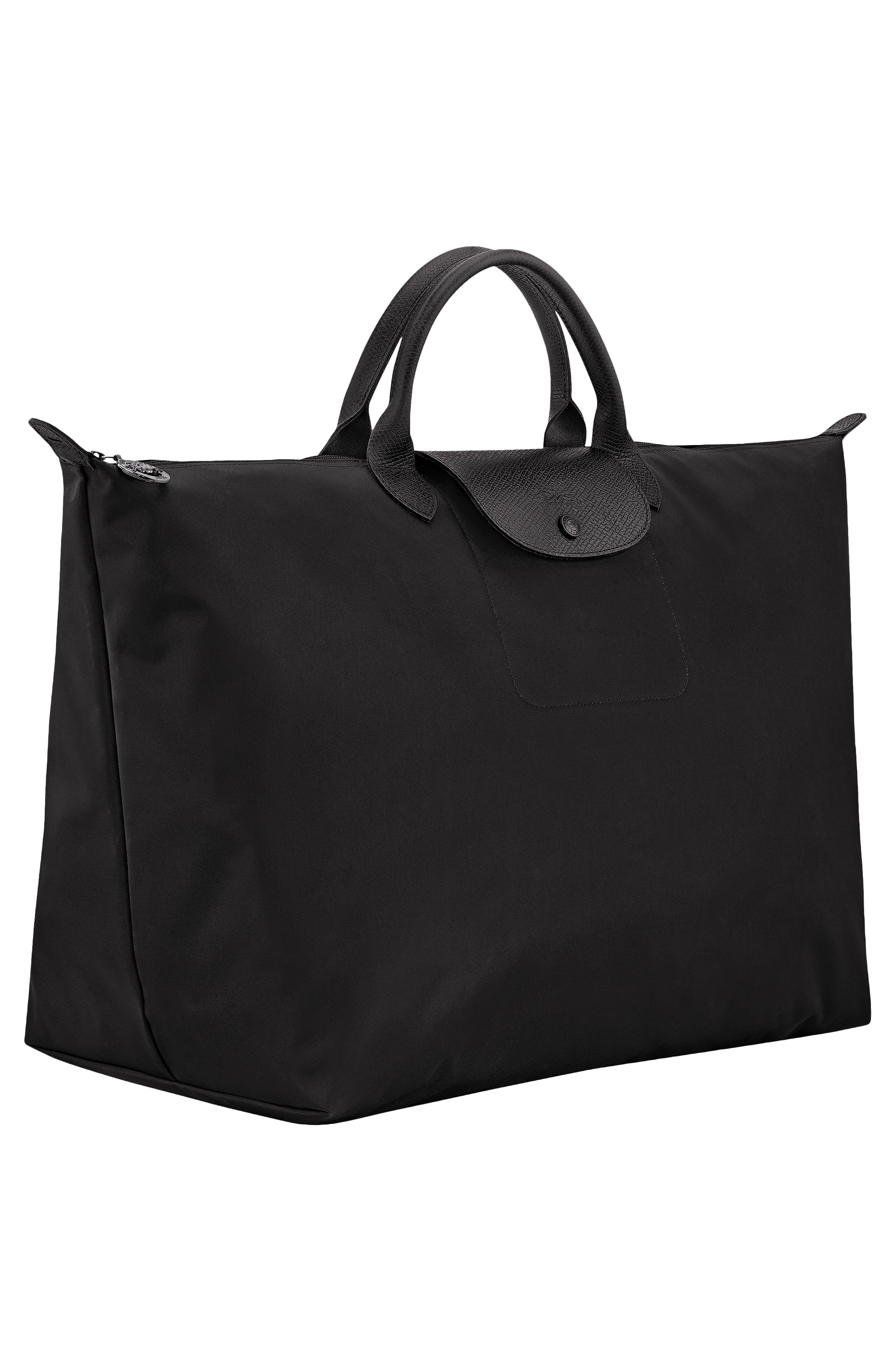 Large Le Pliage Recycled Polyamide Travel Bag, Alternate, color, BLACK