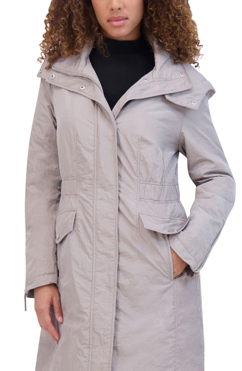 Kenneth Cole New York Water Resistant Hooded Jacket, Alternate, color, Silver