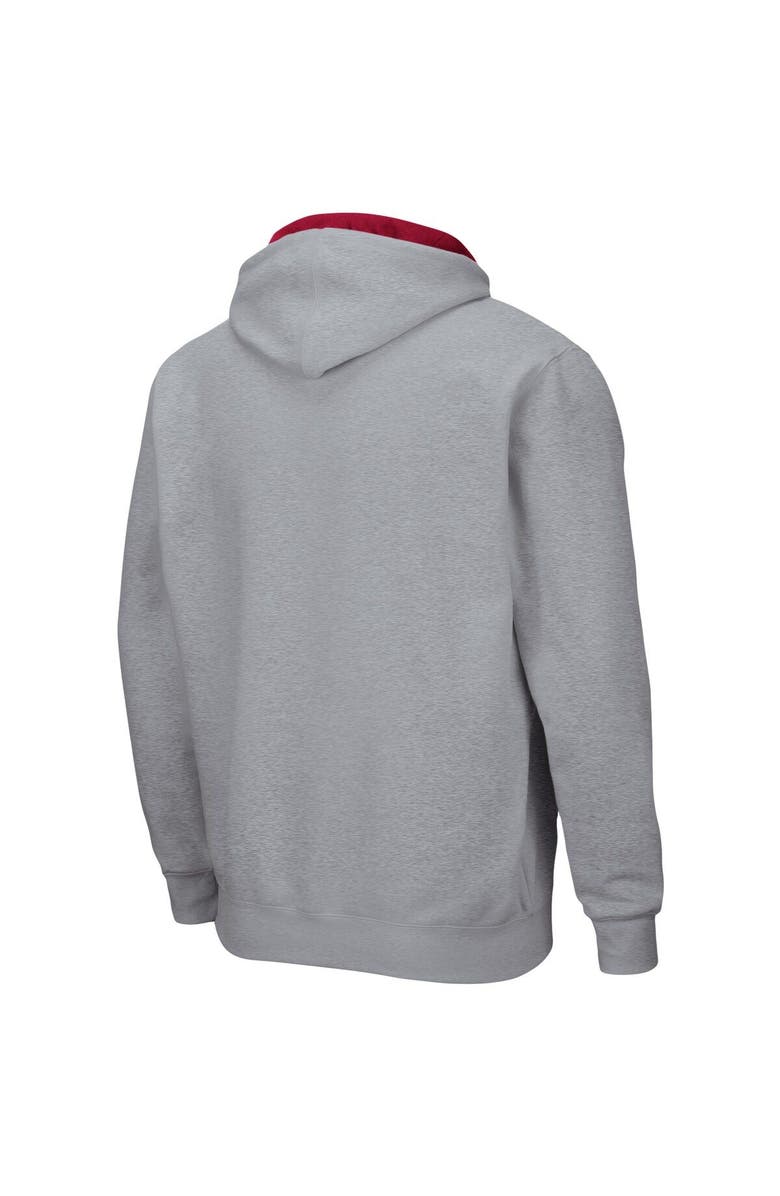 COLOSSEUM Men's Colosseum Heathered Gray Arkansas Razorbacks Arch & Logo 3.0 Full-Zip Hoodie, Alternate, color, Heather Gray