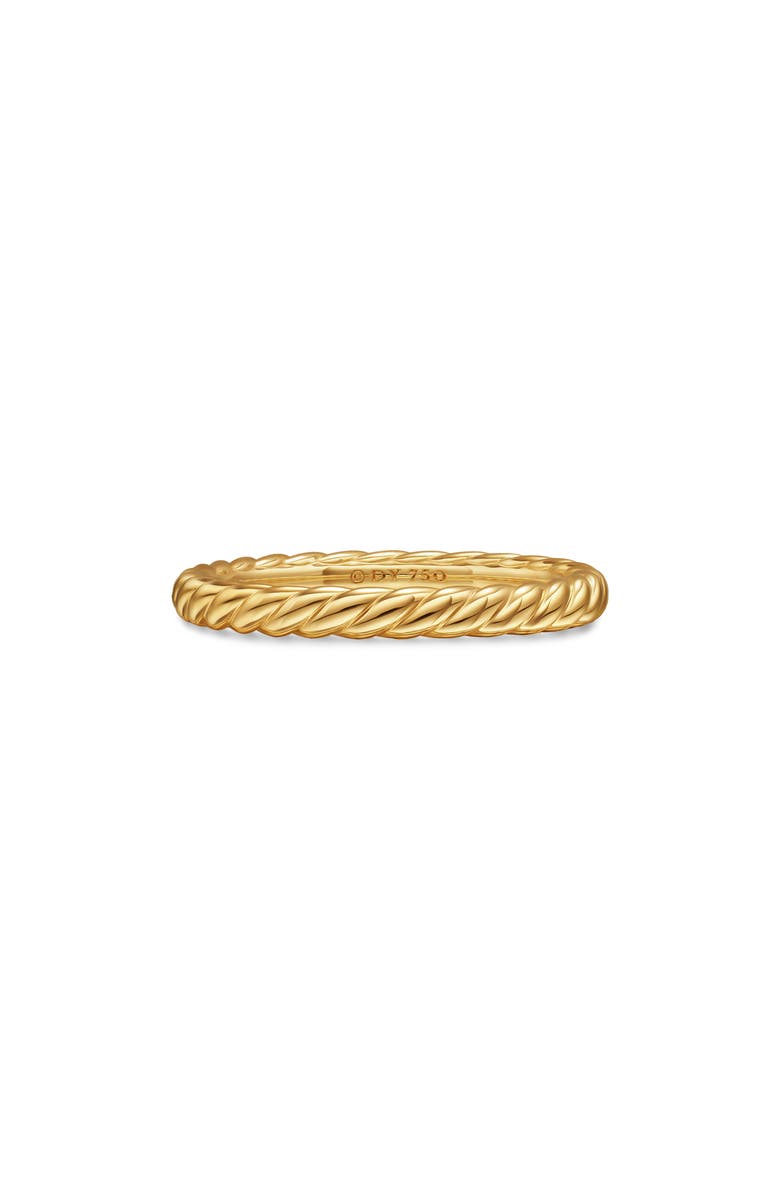 David Yurman Unity Cable Band Ring in 18K Yellow Gold, Alternate, color, Gold
