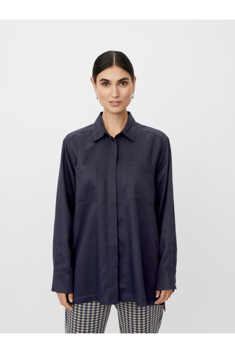 MaItaliane Oversized Shirt, Main, color, Navy Blazer
