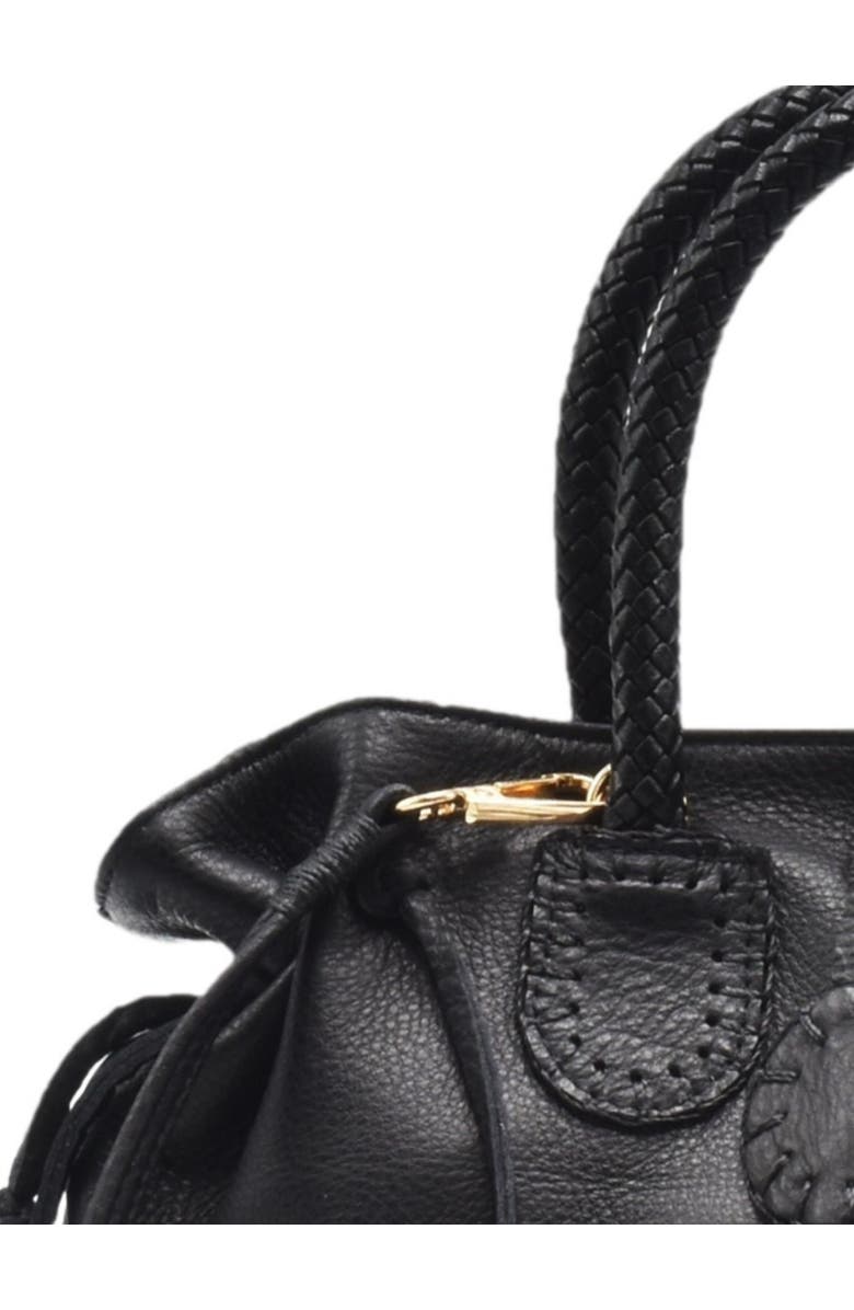 Carlos Falchi Mini Satchel Leather Bag, Alternate, color, Black Obsidian