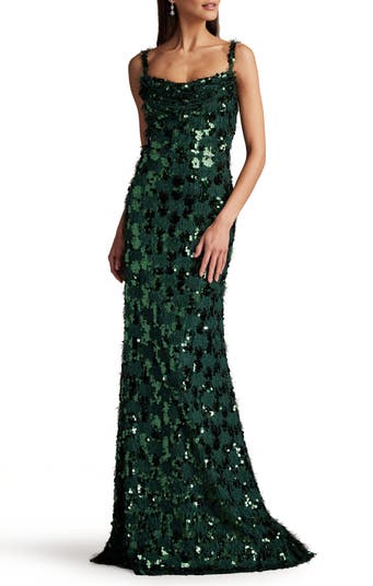 Sequin & Fringe Gown