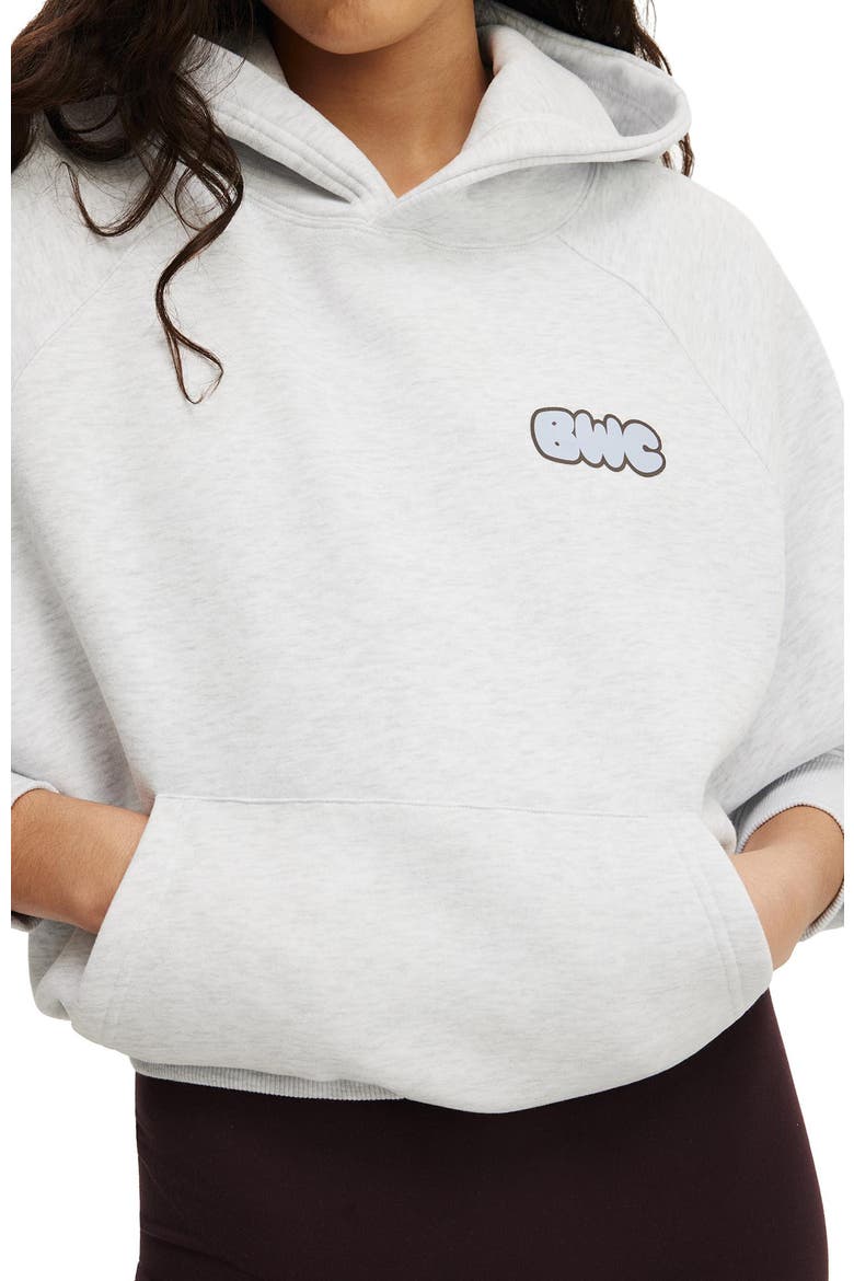 Women's Active Plush Premium Graphic Raglan Hoodie, Alternate, color, Cloudy Grey Marle Body
