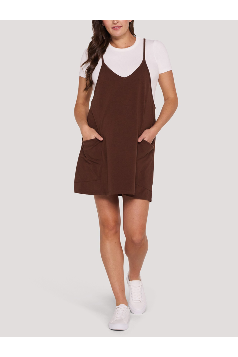 Sleeveless Relaxed Fit Dress Romper, Alternate, color, Potting Soil