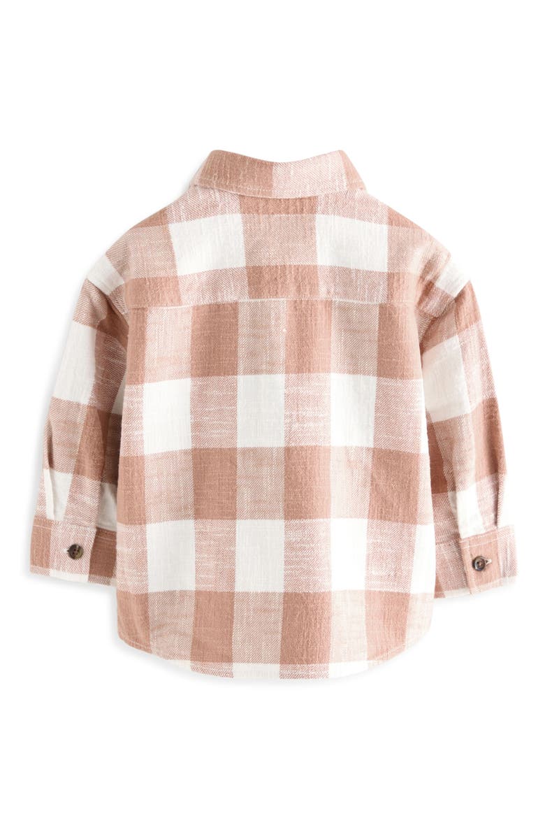 Kids' Buffalo Check Flannel Button-Up Shirt, Alternate, color, BROWN