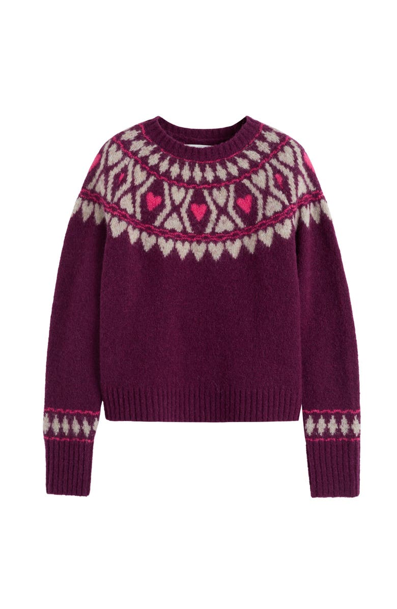 Chinti & Parker Wool Blend Heart Fair Isle Sweater, Alternate, color, 