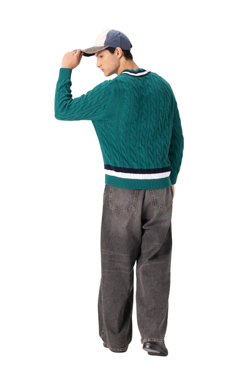 Members Only Cable Knit Cricket Sweater, Alternate, color, Green