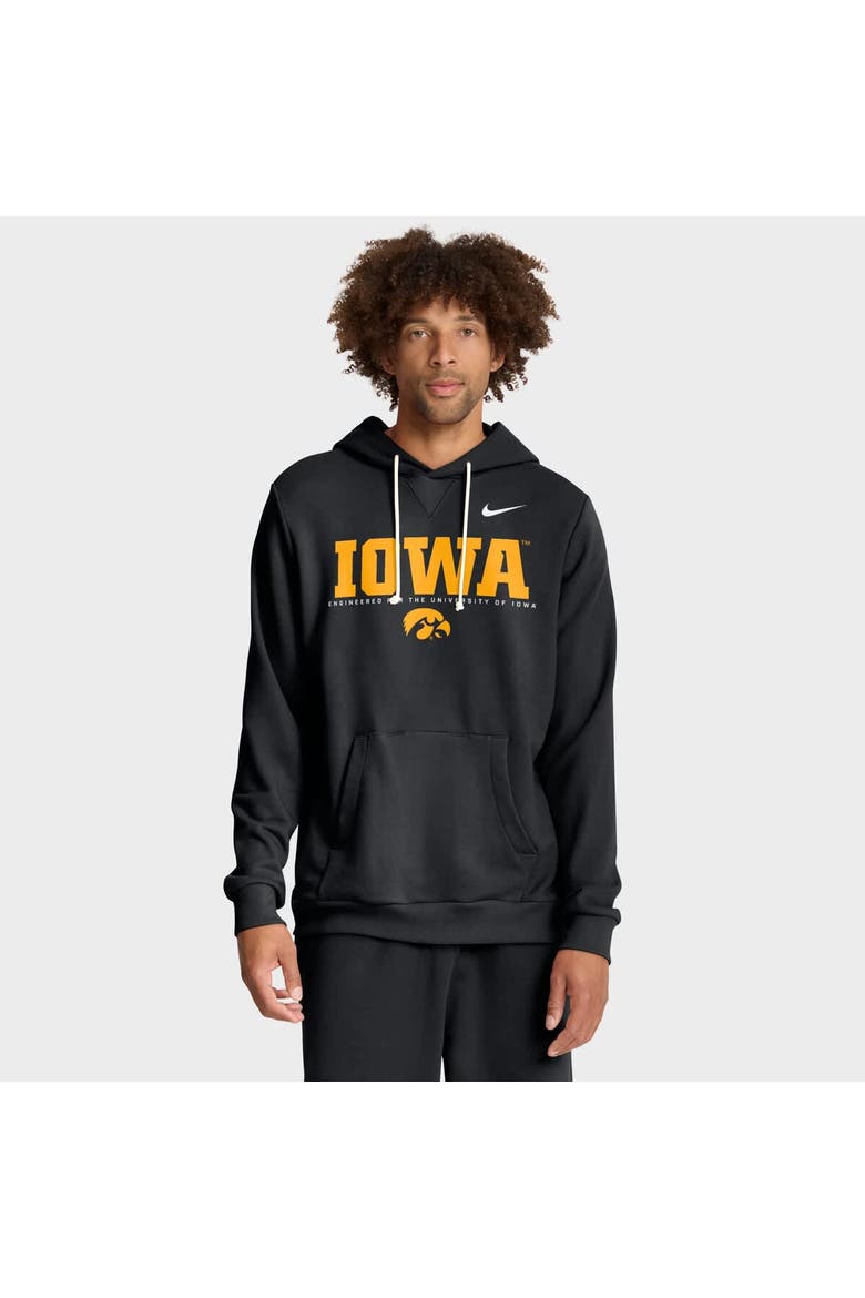 Men's Nike Black Iowa Hawkeyes 2025 Sideline Standard Issue Dri-FIT Hoodie, Main, color, Black