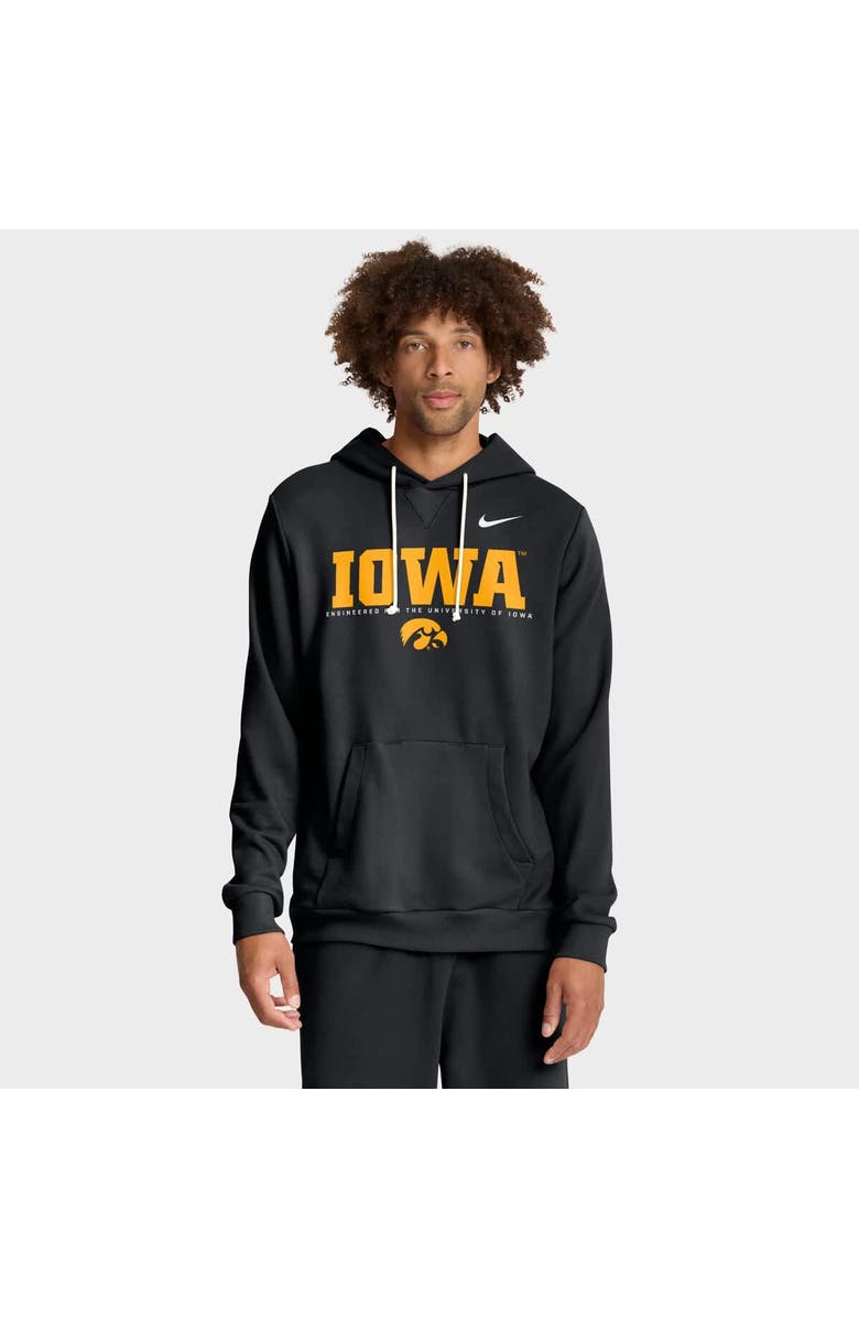 Nike Men's Nike Black Iowa Hawkeyes 2025 Sideline Standard Issue Dri-FIT Hoodie, Main, color, Black