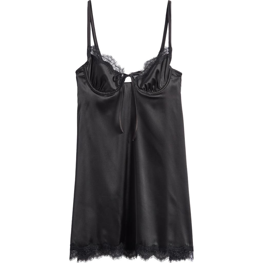 Kat The Label Sorrento Lace Trim Underwire Slip Chemise