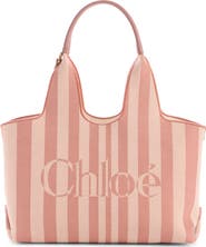 Chloé Stripy Logo Jacquard Tote