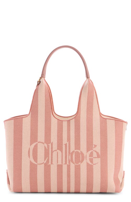Chloé Stripy Logo Jacquard Tote in Nougat at Nordstrom