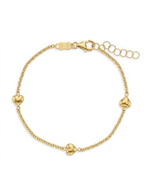 14k Puffed Heart Little Bracelet