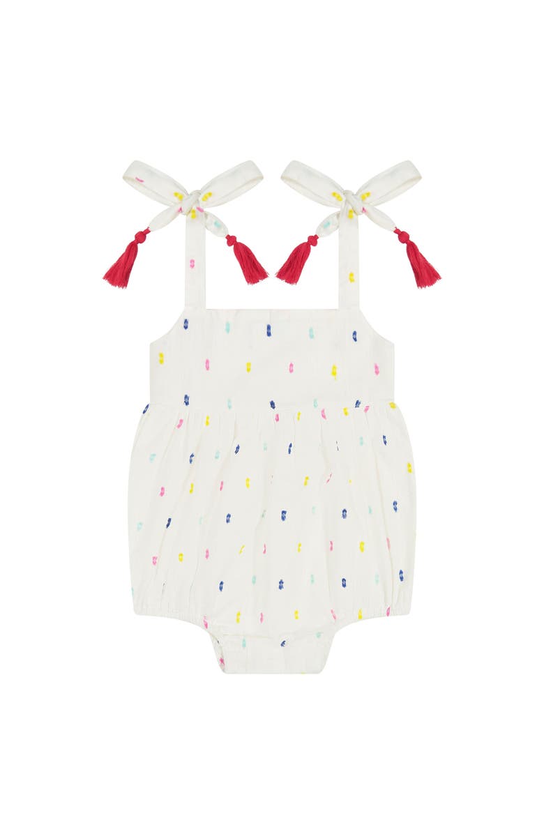 Mer St. Barth Zoe Baby Romper Confetti Swiss Dot, Main, color, 
