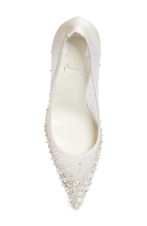 Christian Louboutin Miss Z Crystal Beaded Mesh Pump In Version Ivory