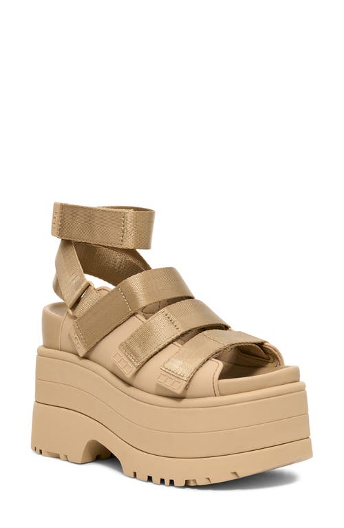 Ugg(r) Goldenrise Ankle Strap Platform Sandal In Mustard Seed