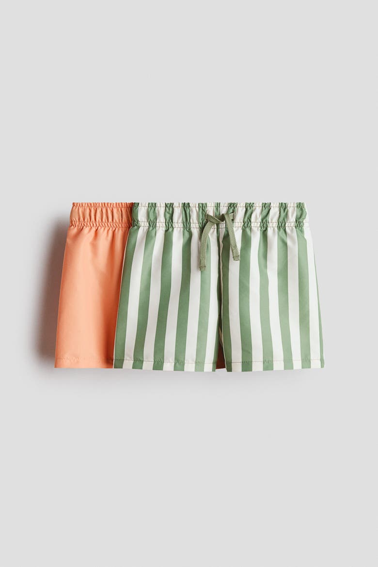 2-pack Swim Shorts, Main, color, Orange/green striped