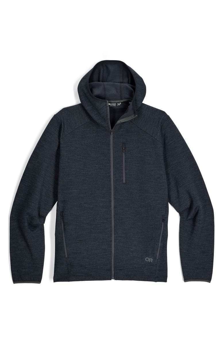 Outdoor Research Crescent Fleece Hooded Jacket, Alternate, color, Storm Heather