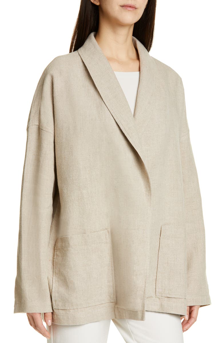 Eileen Fisher Organic Linen Jacket, Alternate, color, 