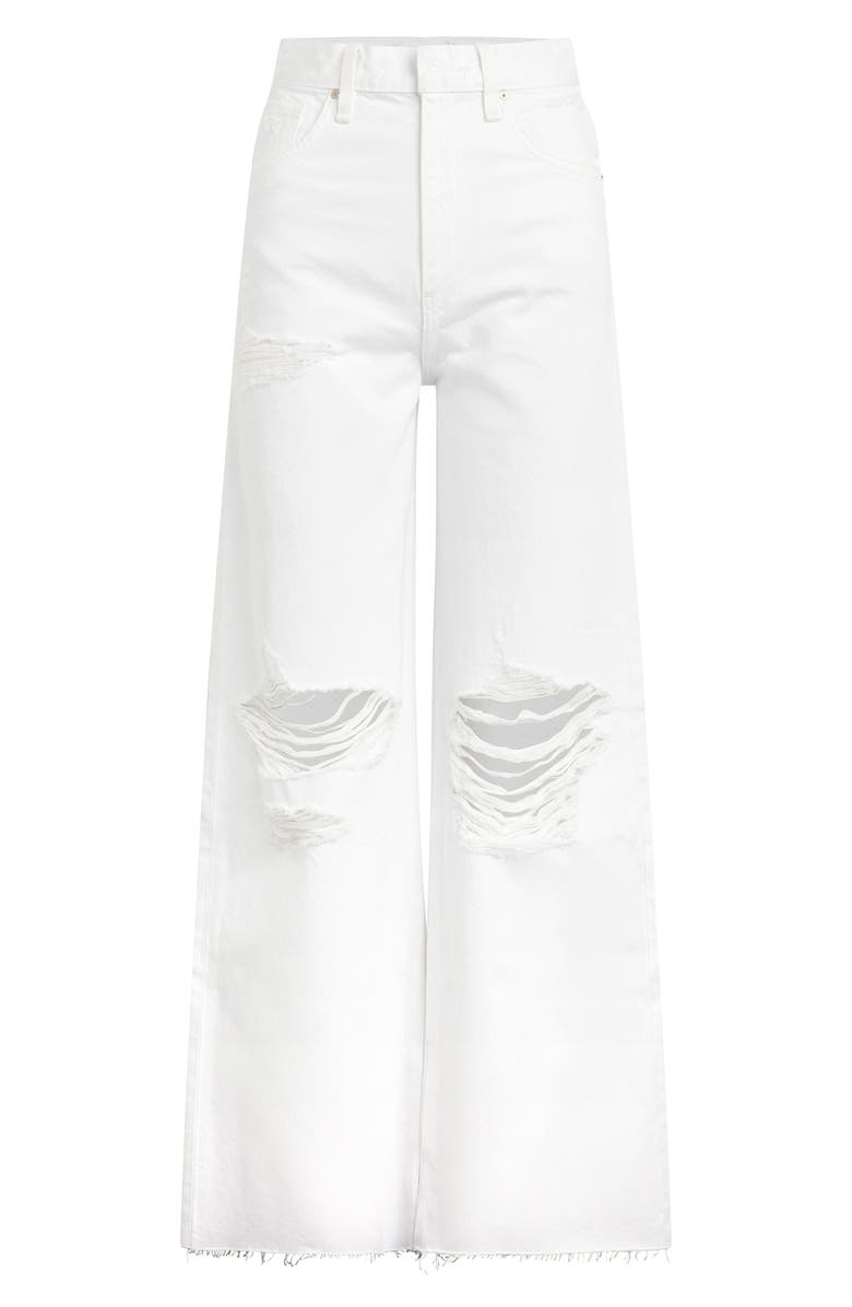 Hudson Jeans James Ripped High Waist Raw Hem Wide Leg Jeans, Alternate, color, 