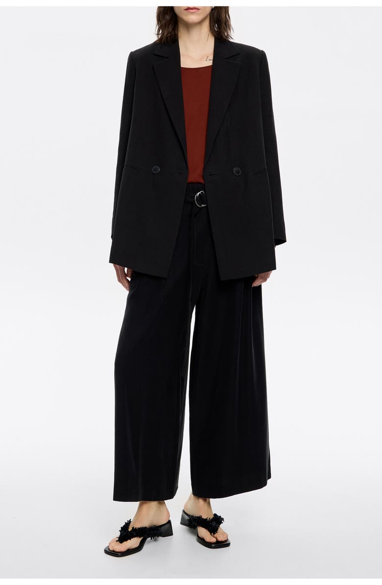 Bimba y Lola Flared Ankle-Length Trousers, Main, color, Black