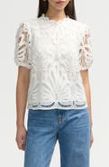 NVLT Mock Neck Short Sleeve Lace Top