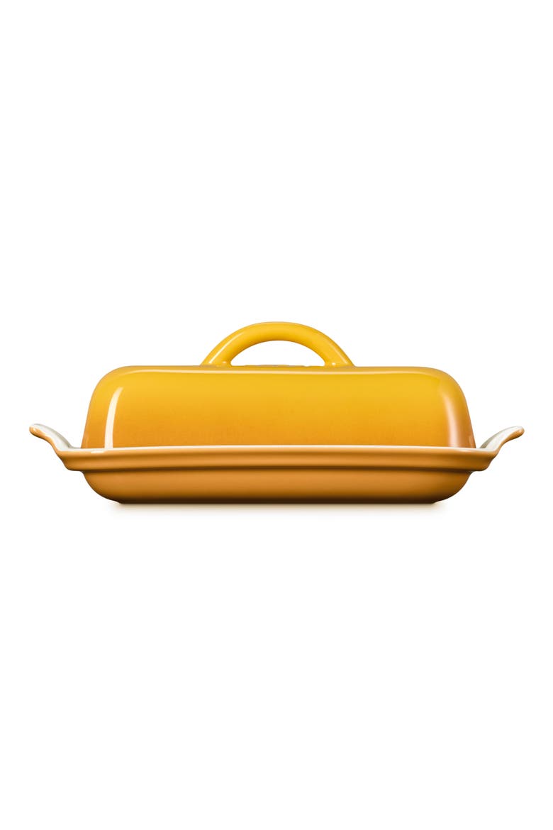 Heritage Stoneware Butter Dish, Alternate, color, NECTAR