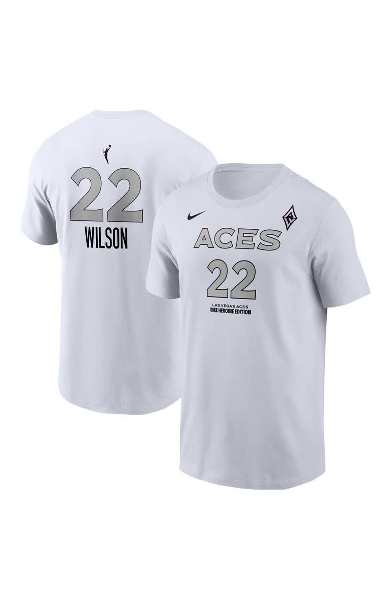 Nike Men's Nike A'ja Wilson White Las Vegas Aces Heroine Edition Name & Number T-Shirt, Alternate, color, White