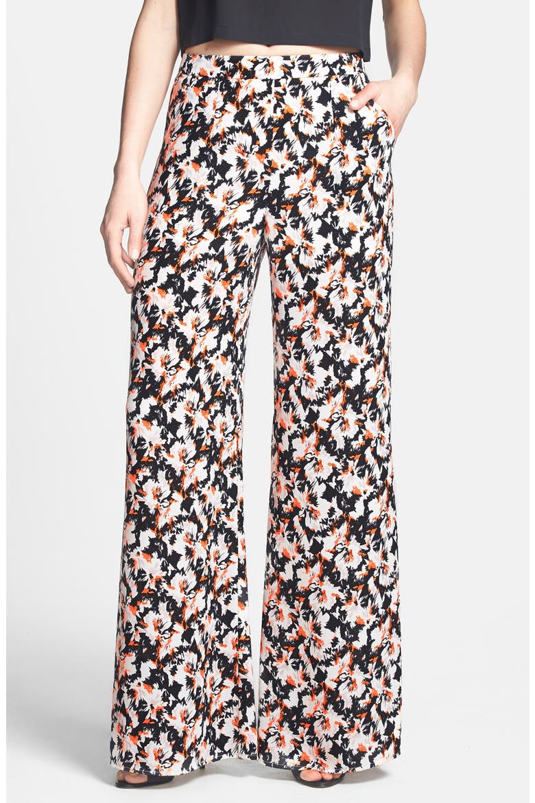 ASTR Wide Leg Pants, Main, color, BLACK CORAL MULTI