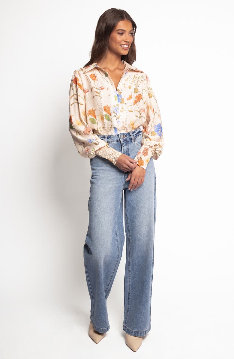 Petal & Pup Parsons Lace Trim Shirt, Alternate, color, White Floral