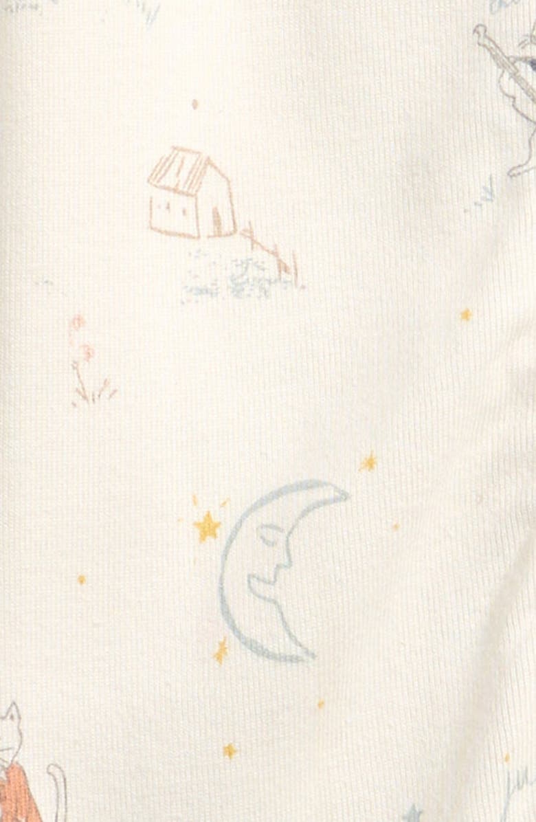 Pehr Print Rib Organic Cotton Fitted One-Piece Pajamas, Alternate, color, Over The Moon