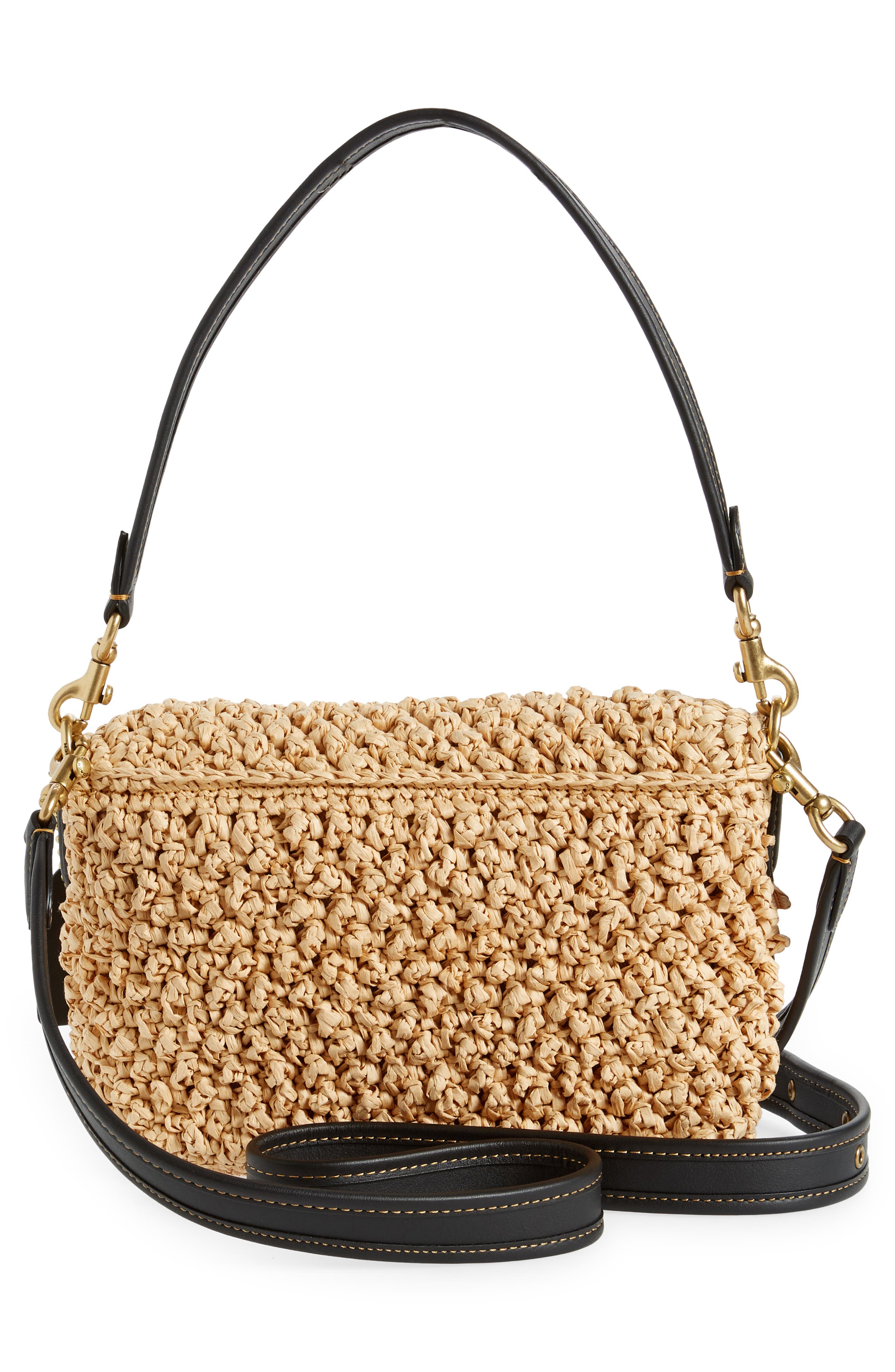 COACH Paper Straw Crossbody Bag, Alternate, color, 