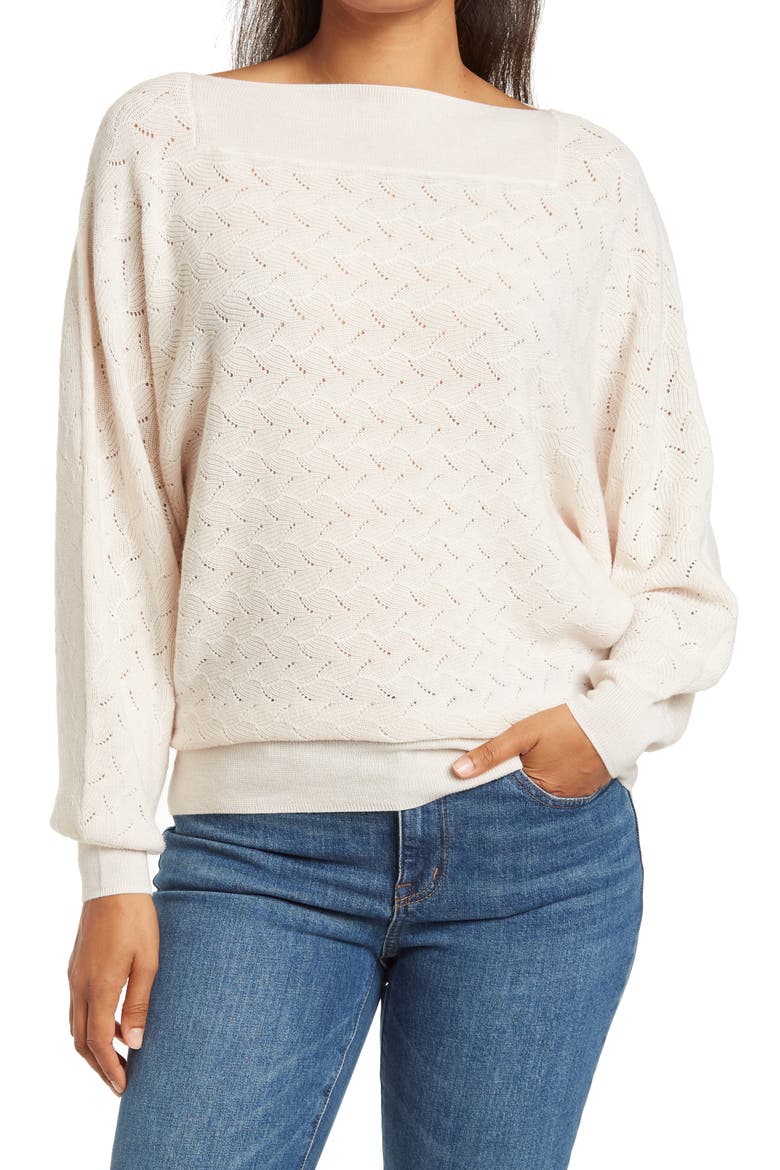 Halima Blouson Sleeve Merino Wool Sweater, Main, color, SANCERRE