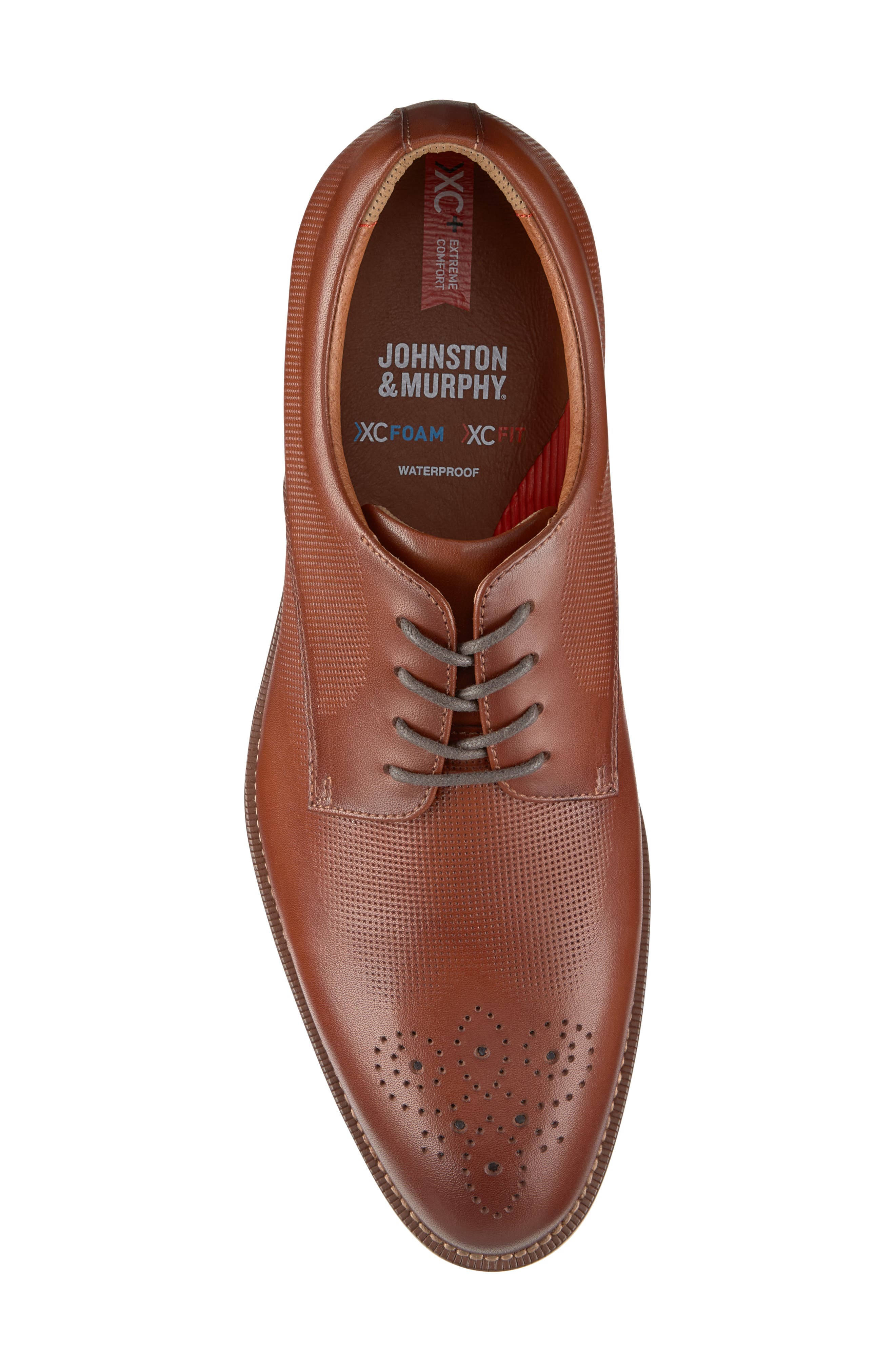 Copley XC+ Waterproof Plain Toe Derby, Alternate, color, COGNAC WATERPROOF FULL GRAIN