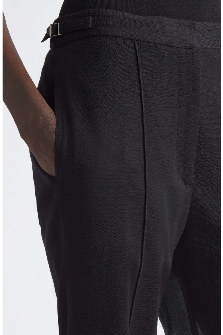 Eran Pintuck Sheer Wool Pants, Alternate, color, BLACK