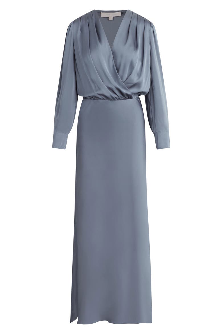 The Nita Long Sleeve Satin Maxi Dress, Alternate, color, DARK SLATE