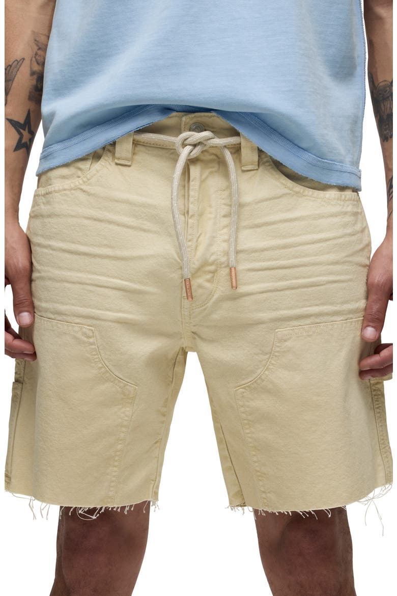 Cutoff Cotton Twill Carpenter Shorts, Alternate, color, DUSTY SAND