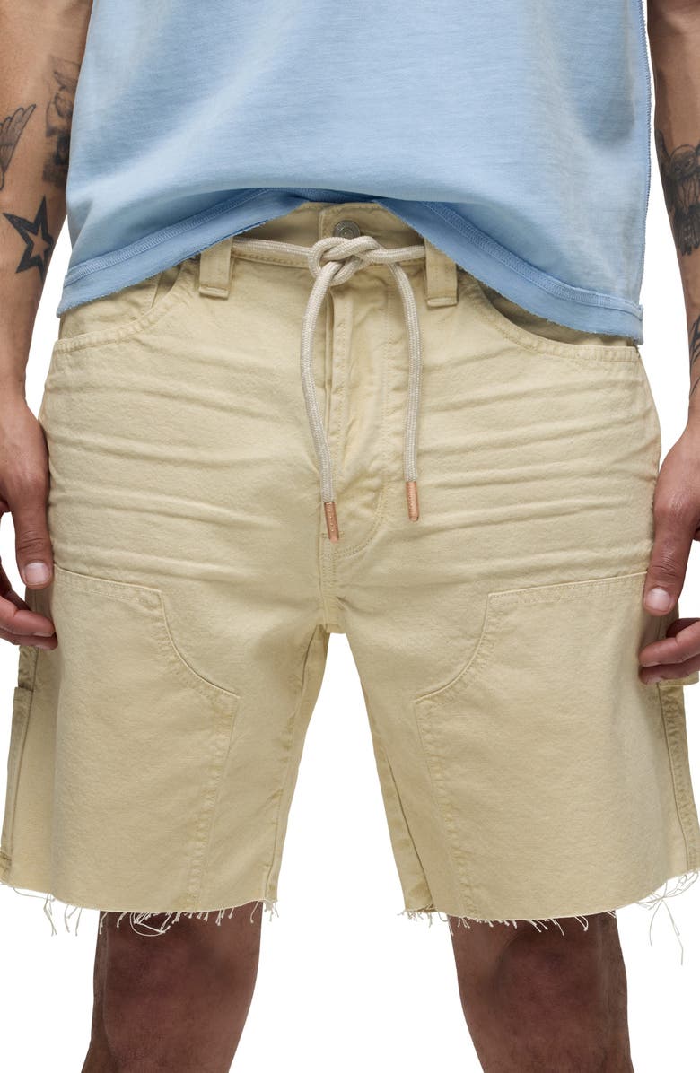 Hudson Jeans Cutoff Cotton Twill Carpenter Shorts, Alternate, color, Dusty Sand