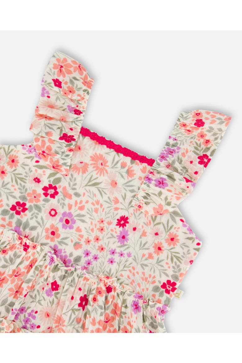 Tunic and Organic Cotton Flowers Capri Set, Alternate, color, Off White Print Flowers & Pink