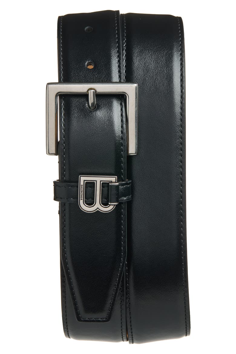 Hourglass Leather Belt, Main, color, 1000 BLACK
