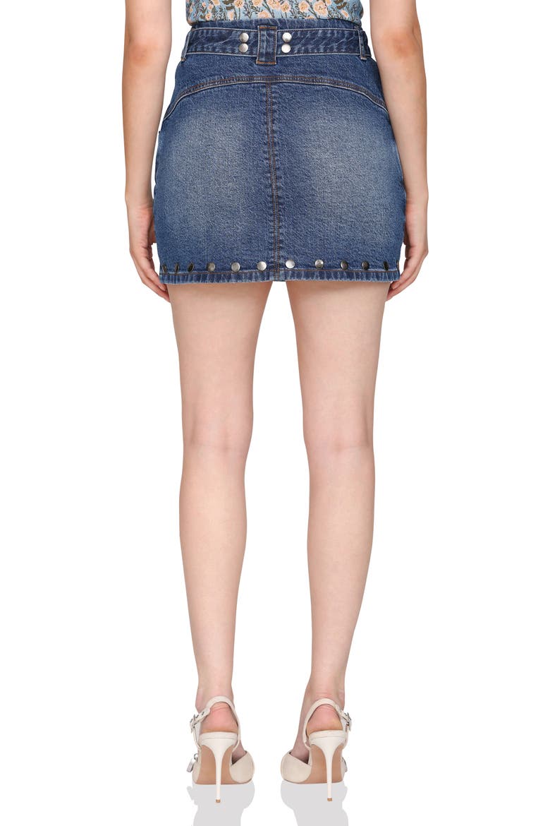 Belted Stud Miniskirt, Alternate, color, SCOOTER WASH