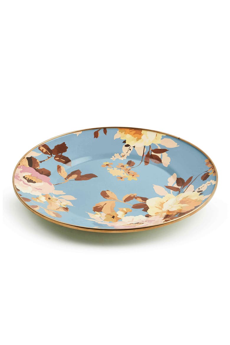 Wild Rose Slate Enameled Steel Dinner Plate, Main, color, BLUE