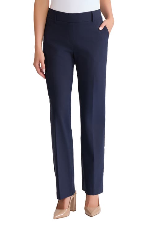 Pull-On Straight Leg Ankle Pants (Regular & Petite)